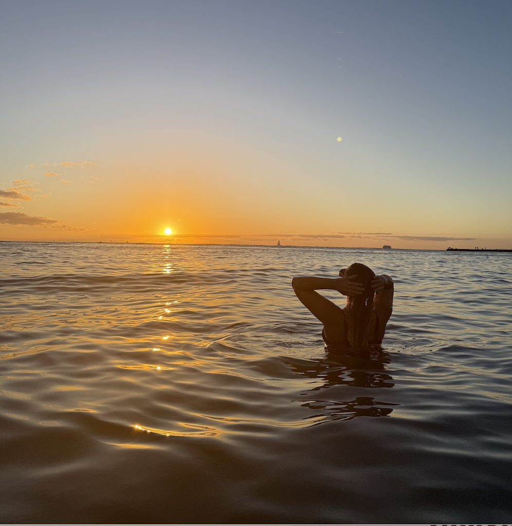 Sunset over the ocean